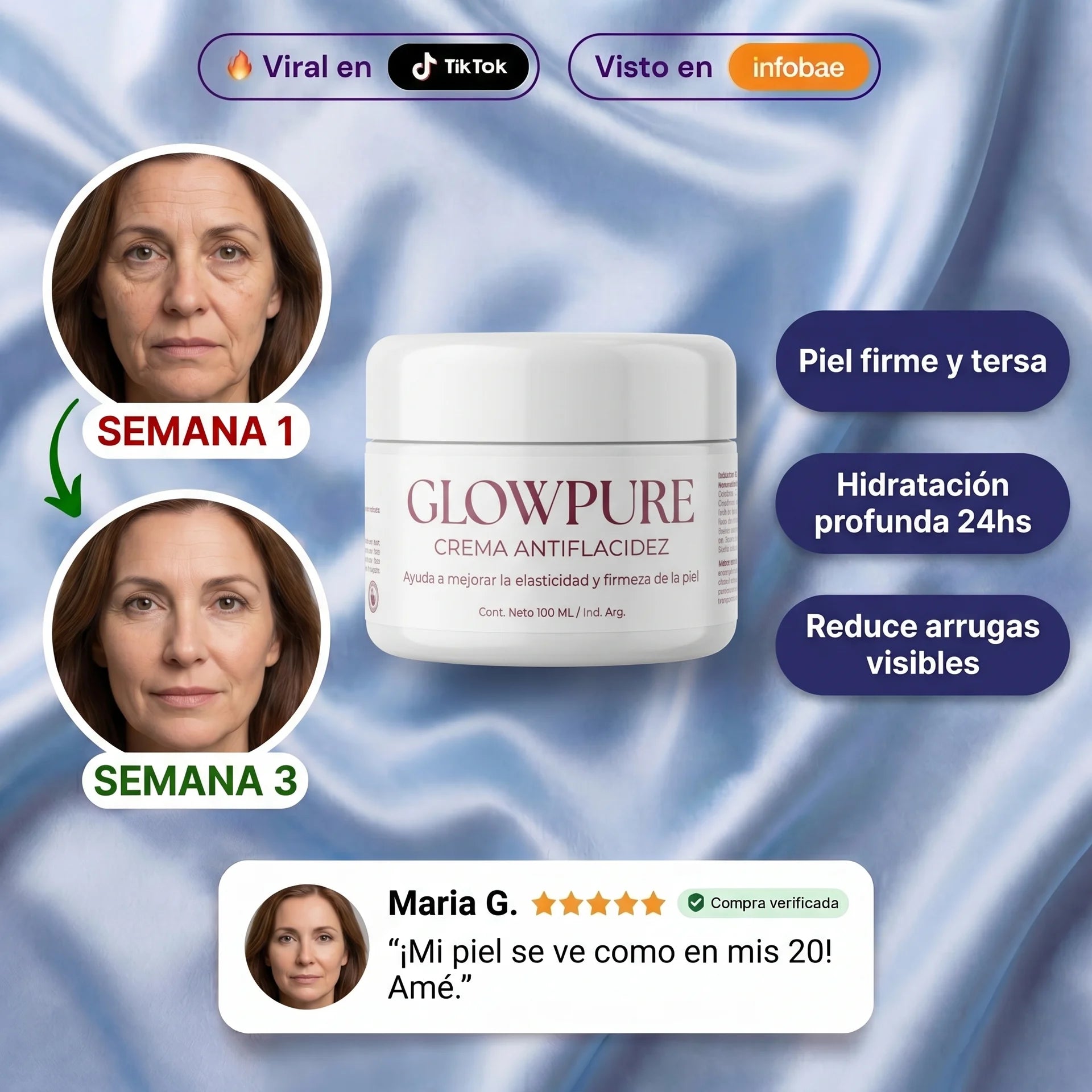 Crema Antiflacidez Glowpure x Inditropic 50ML